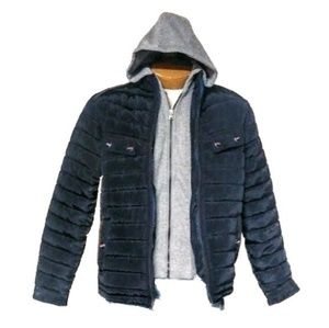 Holstark Blue/Grey Hooded Bubble Winter Jacket SzM